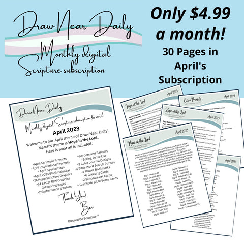 Draw Near Daily April Scripture Prompts Digital Download