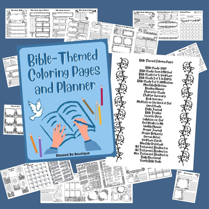 Bible Themed Coloring Pages and Planner - Blessed Be Boutique