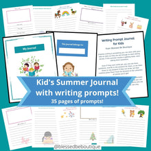 Load image into Gallery viewer, Kid&#39;s Summer Journal with Writing Prompts - Blessed Be Boutique