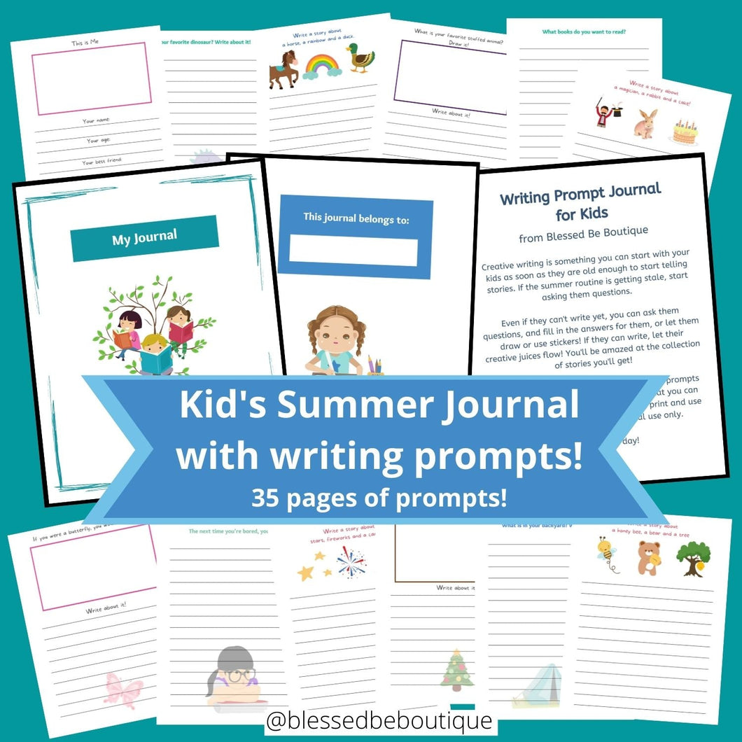 Kid's Summer Journal with Writing Prompts - Blessed Be Boutique