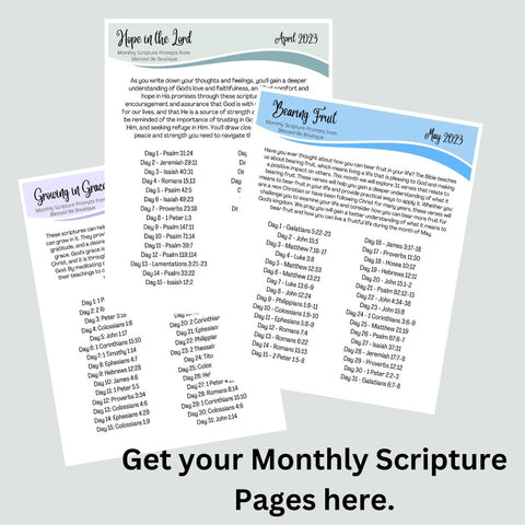 Monthly Scripture Prompts for The BLESS Method