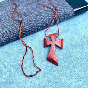 Peruvian Hand Carved Wooden Cross Necklace - Blessed Be Boutique